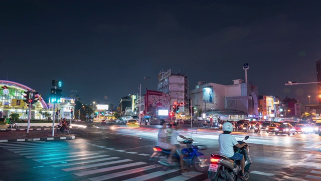 夜间延时交通枢纽视频素材