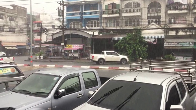 2019年10月12日，泰国暴雨，洪水泛滥视频素材