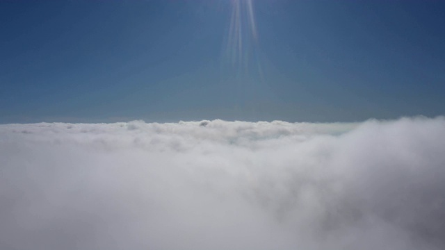 在高高的天空中飞过云层，视频素材