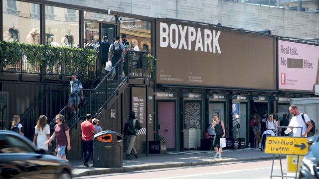 肖尔迪奇的Boxpark外景视频素材