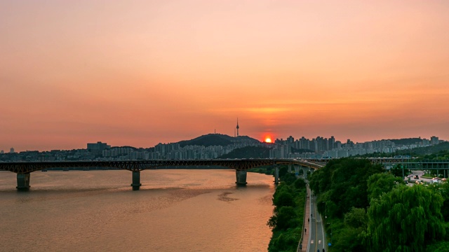 时间流逝韩国首尔市视频下载