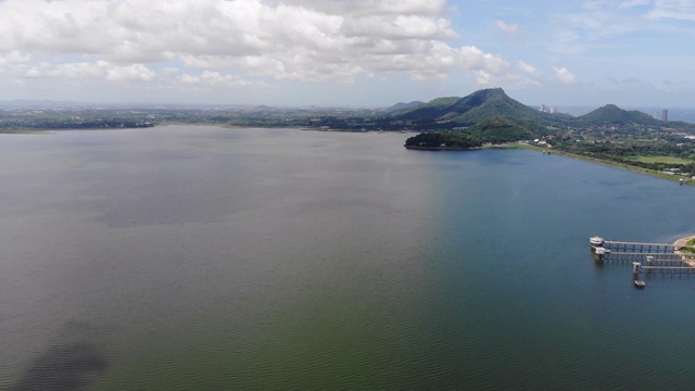 天然湖泊水库鸟瞰图视频素材