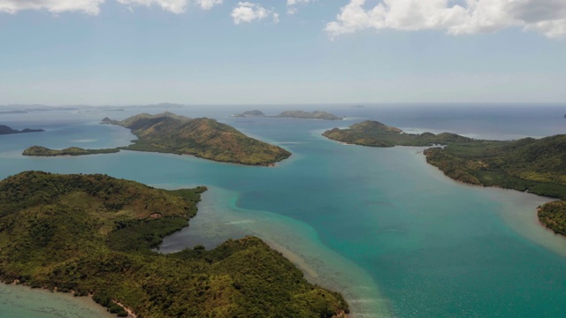 热带岛屿和泻湖海景。、菲律宾巴拉望视频素材