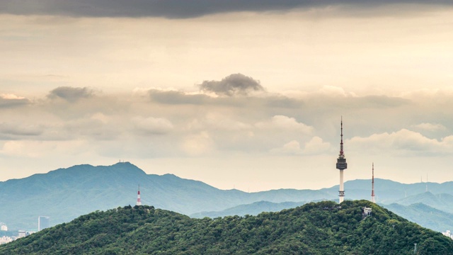 韩国首尔龙山谷首尔大厦N视频素材