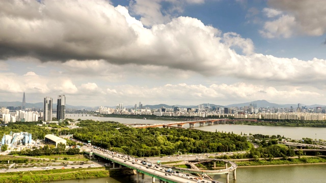 eunbongsan山及附近地区/ Seongdong-gu，首尔，韩国视频素材