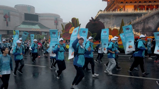 西安国际马拉松赛，中国。视频素材