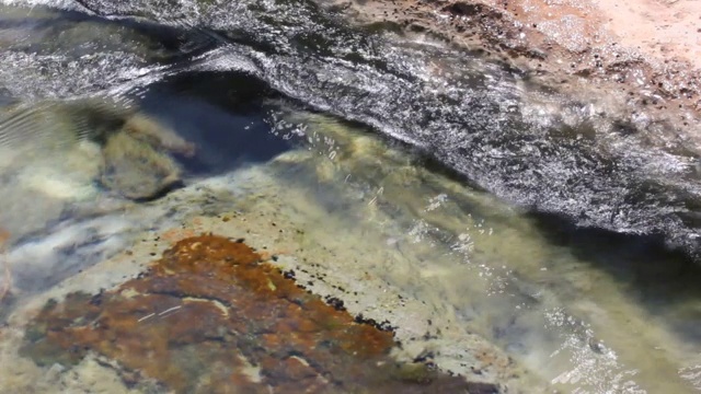 小溪，流过岩石的水视频素材