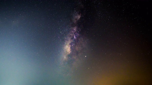 银河的时间流逝在夜晚的湖景时间视频素材