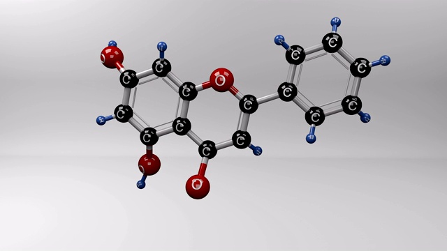 白杨素分子。视频素材