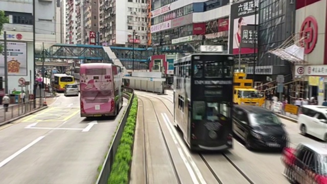 时间流逝，香港商务区的交通情况视频素材