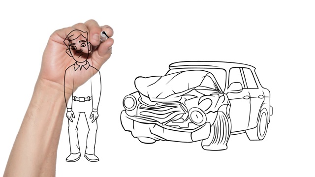 汽车事故和保险概念手绘视频素材