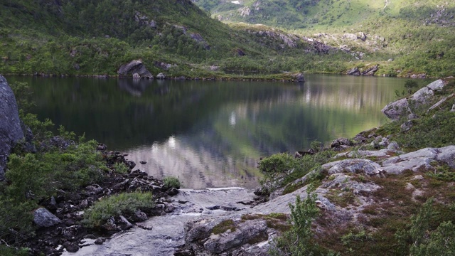 约顿海门国家公园的山湖。视频素材