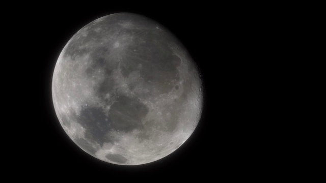 深空中的月球。宇宙飞船在月球附近飞行。月球的电影详细3d模型视频素材