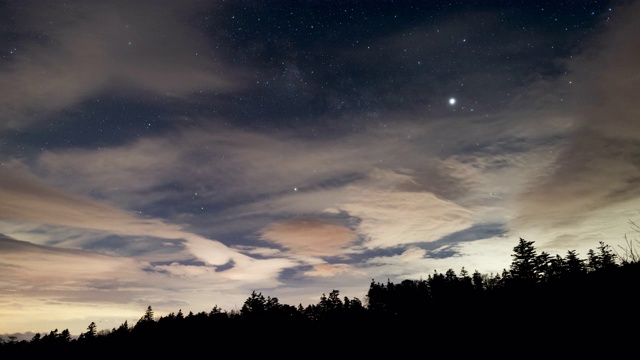 星星在夜空中移动(延时)视频素材