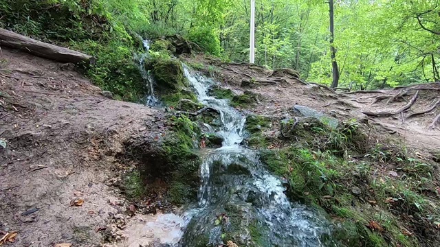 山林中的小瀑布视频素材