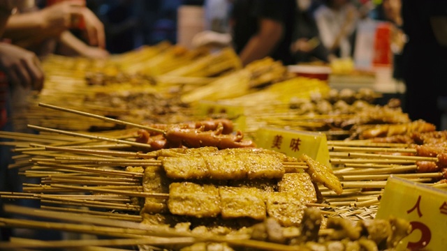 中国的街头食品。视频素材