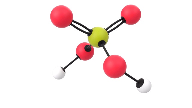 带有alpha层的硫酸分子的三维动画视频素材