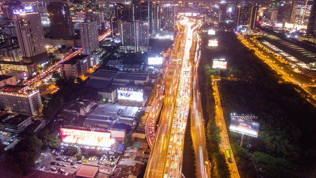 夜市和交通，Hyper Lapse或Time Lapse股票视频视频素材