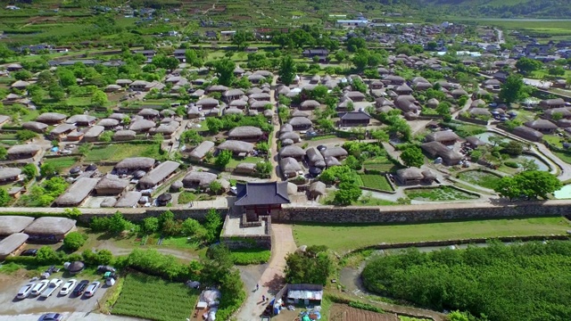 Naganeupseong村(韩国历史广场302)风景/顺天，全南道，韩国视频素材