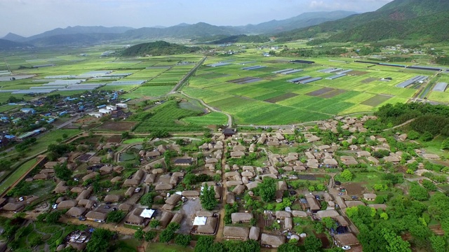 Naganeupseong村(韩国历史广场302)风景/顺天，全南道，韩国视频素材