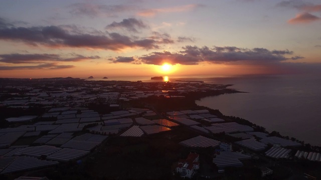 海上日出风景/济州岛西浦，韩国视频素材