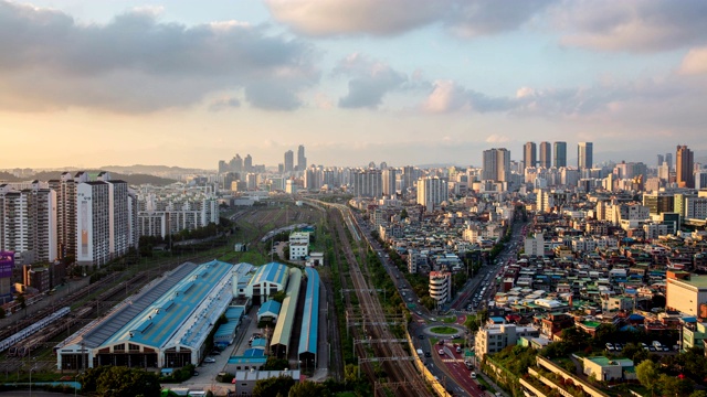 古罗汽车办公室市区风景/古罗古，首尔，韩国视频素材