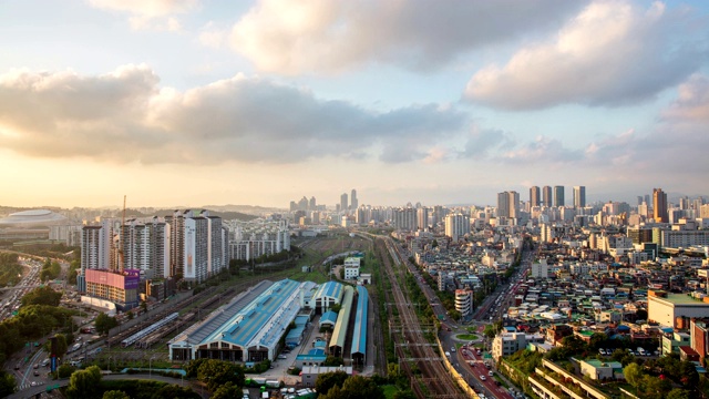 古罗汽车办公室市区风景/古罗古，首尔，韩国视频素材