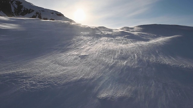 北极暴雪。风吹。雪漂移。视频素材