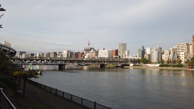 住田河景观的东京视频素材