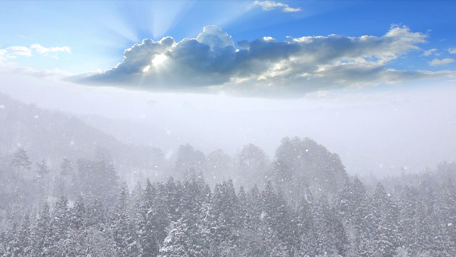 日本的日落和下雪视频素材