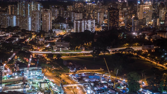 夜晚的新加坡市中心视频素材