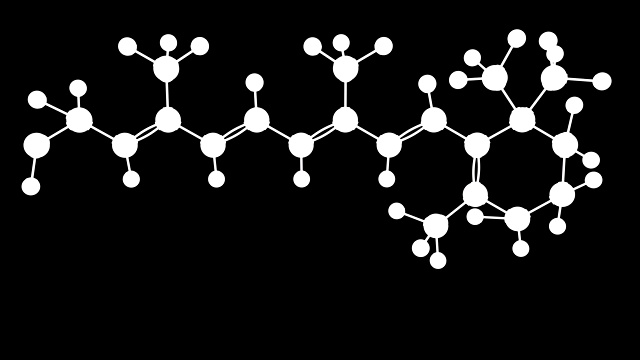 带有α层的维生素a分子的三维动画视频素材