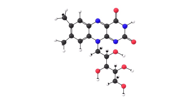 带有α层的维生素B2分子的三维动画视频素材