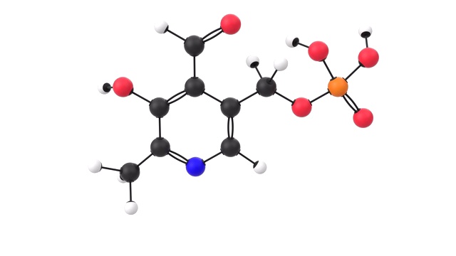 带有α层的维生素B6吡哆醛分子的三维动画视频素材