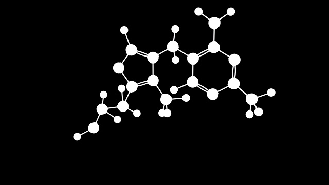 带有α层的维生素B1分子的三维动画视频素材