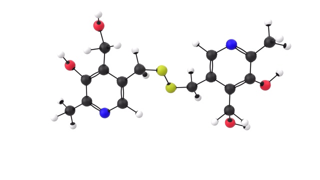 带有α层的维生素B6吡啶醇分子的三维动画视频素材