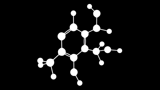 带有α层的维生素B6吡哆醇分子的三维动画视频素材