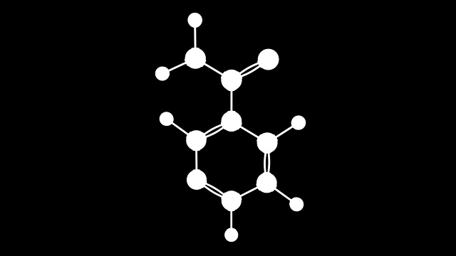 带有α层的维生素B3烟酰胺分子的三维动画视频素材