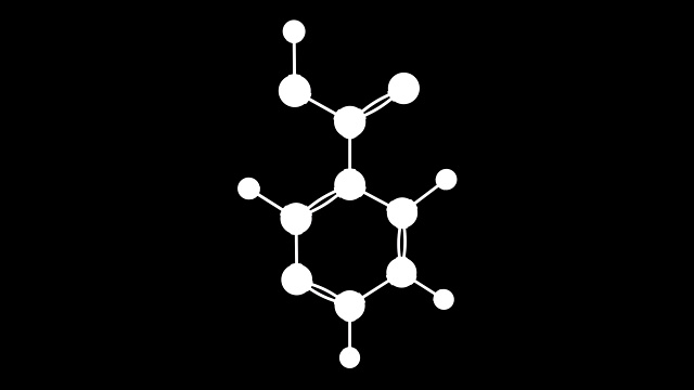 带有α层的维生素B3烟酸分子的三维动画视频素材