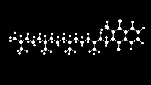 带有α层的维生素K1分子的三维动画视频素材