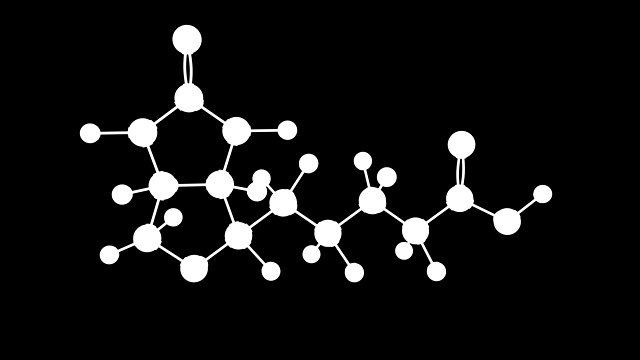 带有α层的维生素B7分子的三维动画视频素材