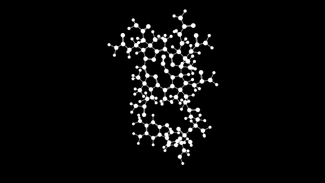 带有α层的维生素B12分子的三维动画视频素材