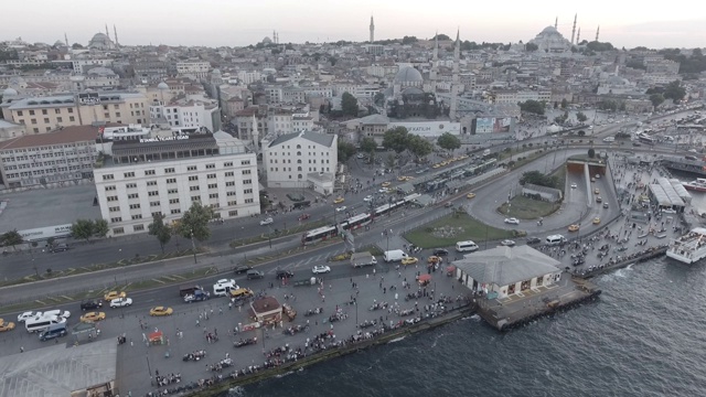 鸟瞰图的米诺努- İstanbul视频素材