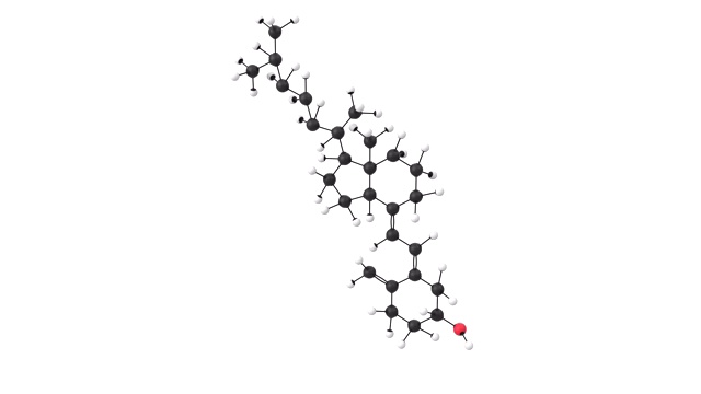 带有α层的维生素D分子的三维动画视频素材