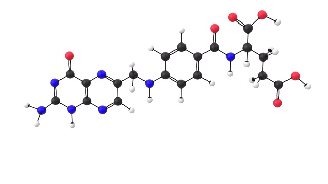 带有α层的维生素B9分子的三维动画视频素材