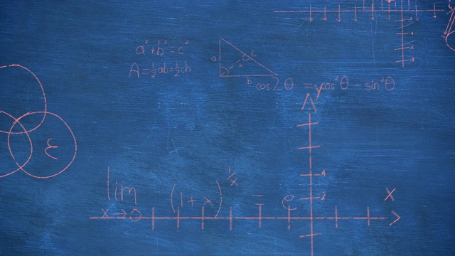 黑板上写着数学方程式视频素材