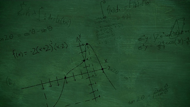 黑板上写着数学方程式视频素材
