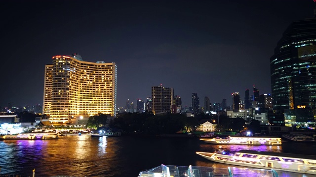 曼谷市中心的天际线夜景视频素材