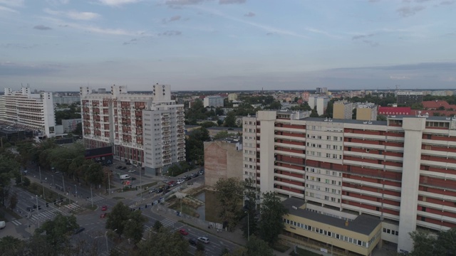 弗罗茨瓦夫城市全景。住宅区域。鸟瞰图。波兰4 k。视频素材