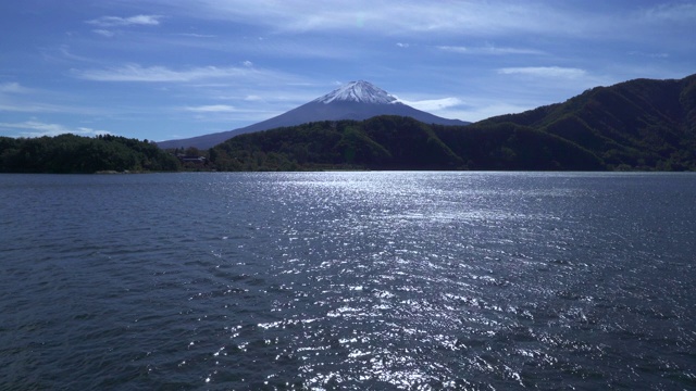 从川口湖拍摄的富士山。视频下载